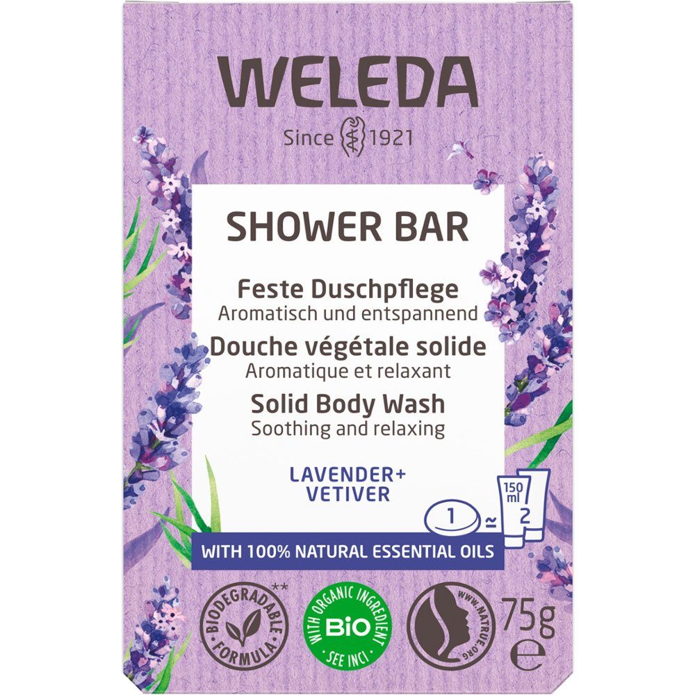 WELEDA Feste Duschseife Feste Lavender Vetiver, Lila, 75 g