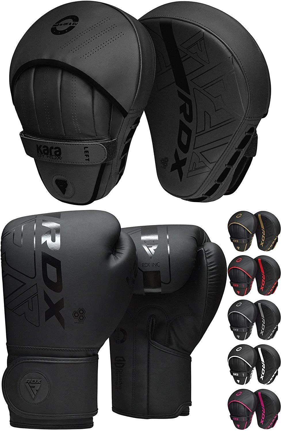 RDX Sports Boxhandschuhe RDX Boxing Pads Focus Mitts Muay Thai Handschuhe MMA Punching Training BLACK