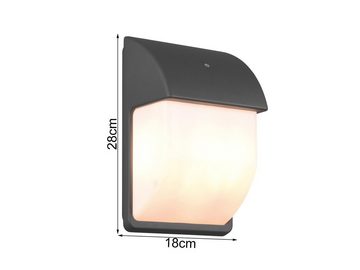 meineWunschleuchte LED Außen-Wandleuchte, Tageslichtsensor, LED wechselbar, warmweiß, Hausnummer-nbeleuchtung Hausnummernleuchte Dämmerungsschalter, H 28cm