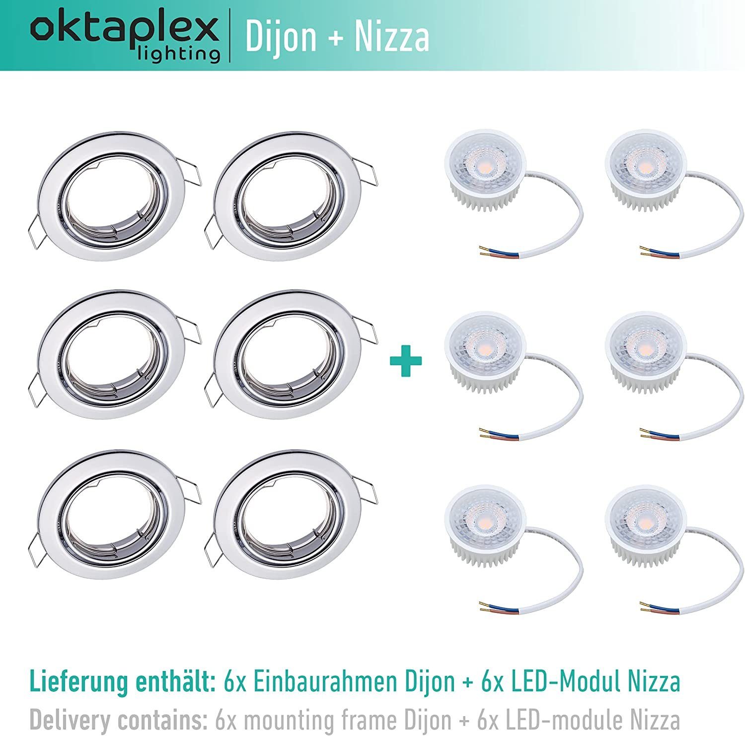 Oktaplex lighting LED Einbaustrahler 6 Stück günstig online kaufen