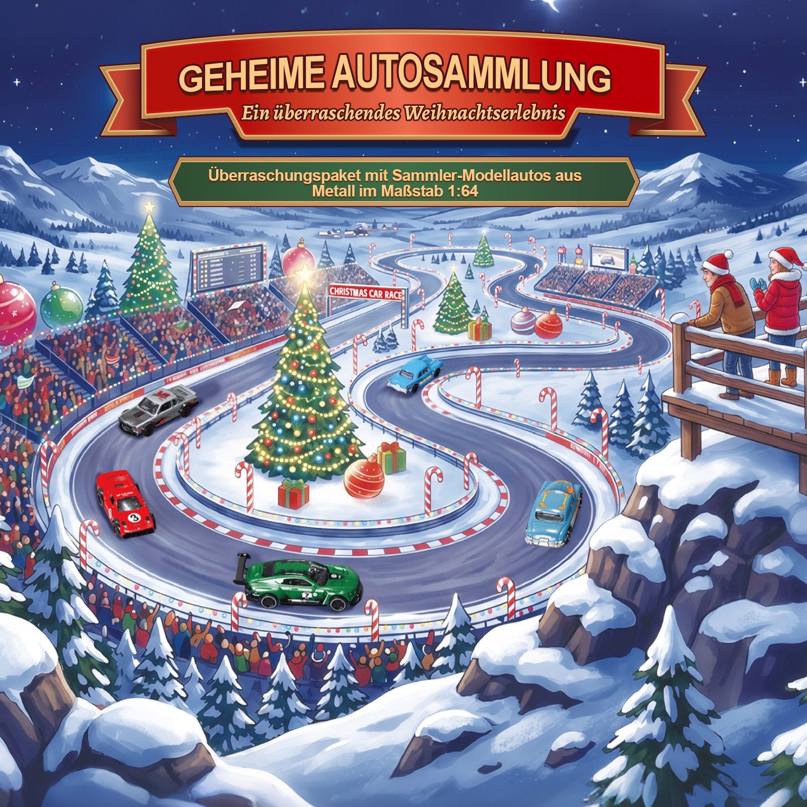 Esun Spielzeug-Adventskalender Adventskalender Auto Kinder 2026, Weihnachtskalender Kinder Geschenk (Set, 24-tlg), Weihnachts-Kalender mit 24 Die-Cast Spielzeug – Bild 5 von 5
