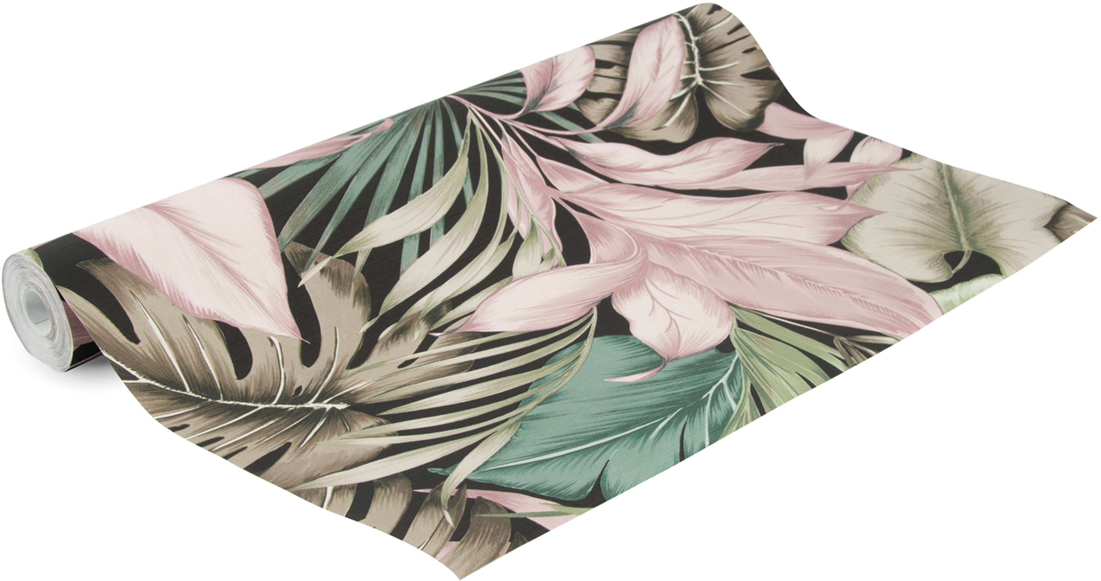Superfresco Easy Vliestapete Indra, (1 St), Grün/Rosa - 10mx52cm