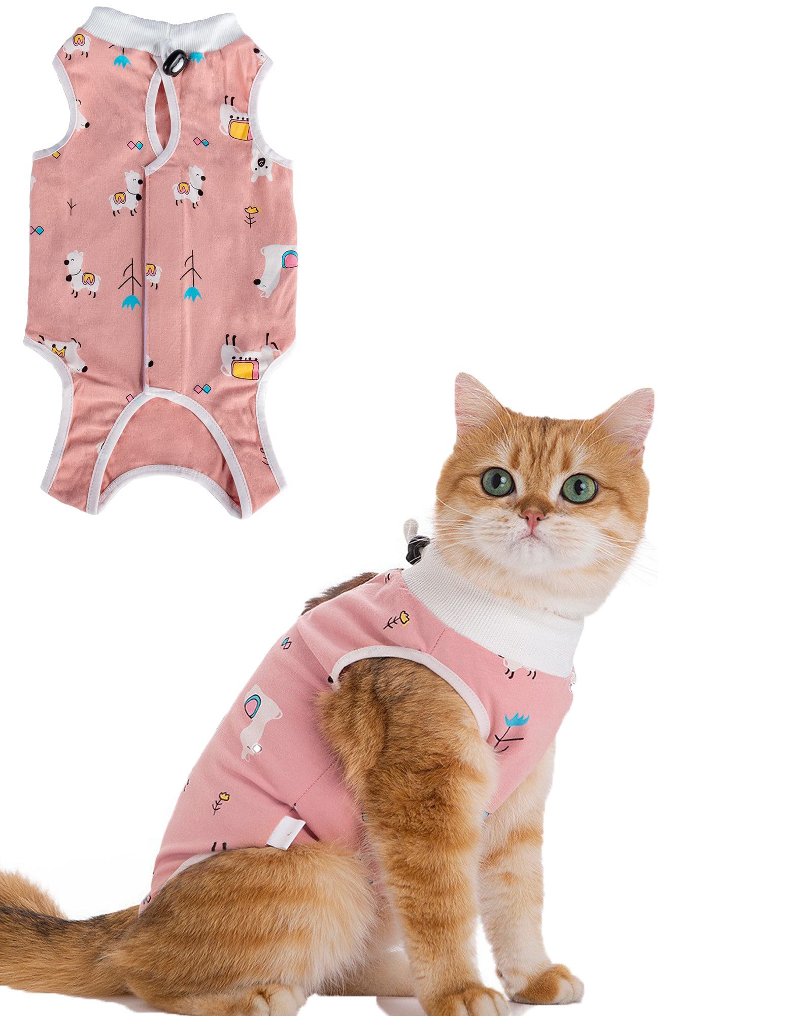 Tiermantel Katzen-Recovery-Anzug für Spay Bauchverletzungen Weiblich, Onesie