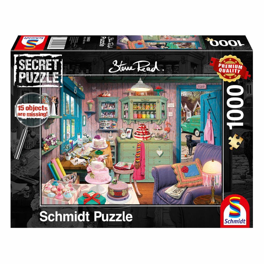 Schmidt Spiele Puzzle Großmutters Stube - Secret Puzzle, 1000 Puzzleteile