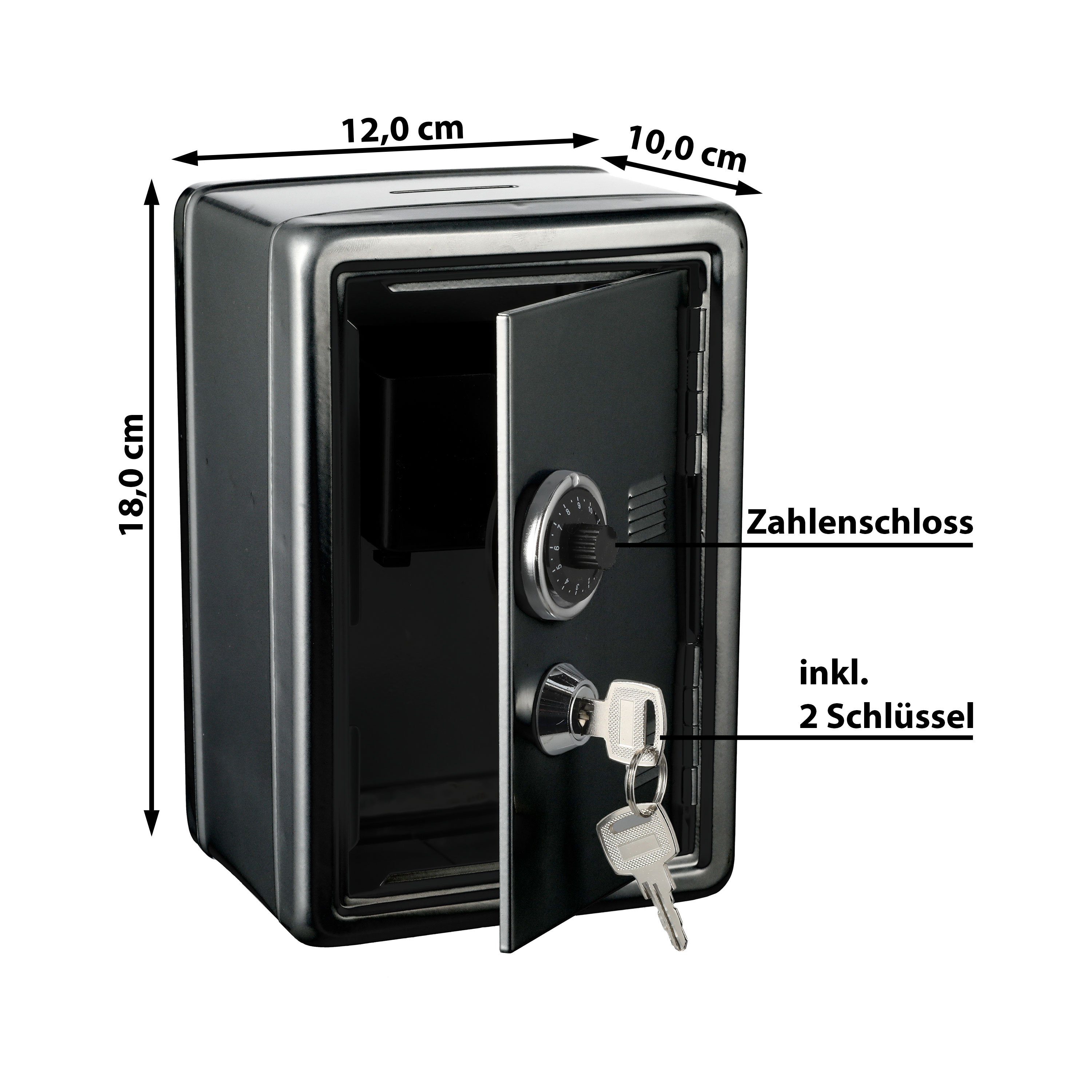 CEPEWA Spardose Spardose Tresor Metall schwarz günstig online kaufen