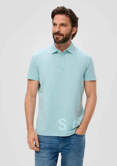 s.Oliver Kurzarmshirt Polo-Shirt mit Label-Print