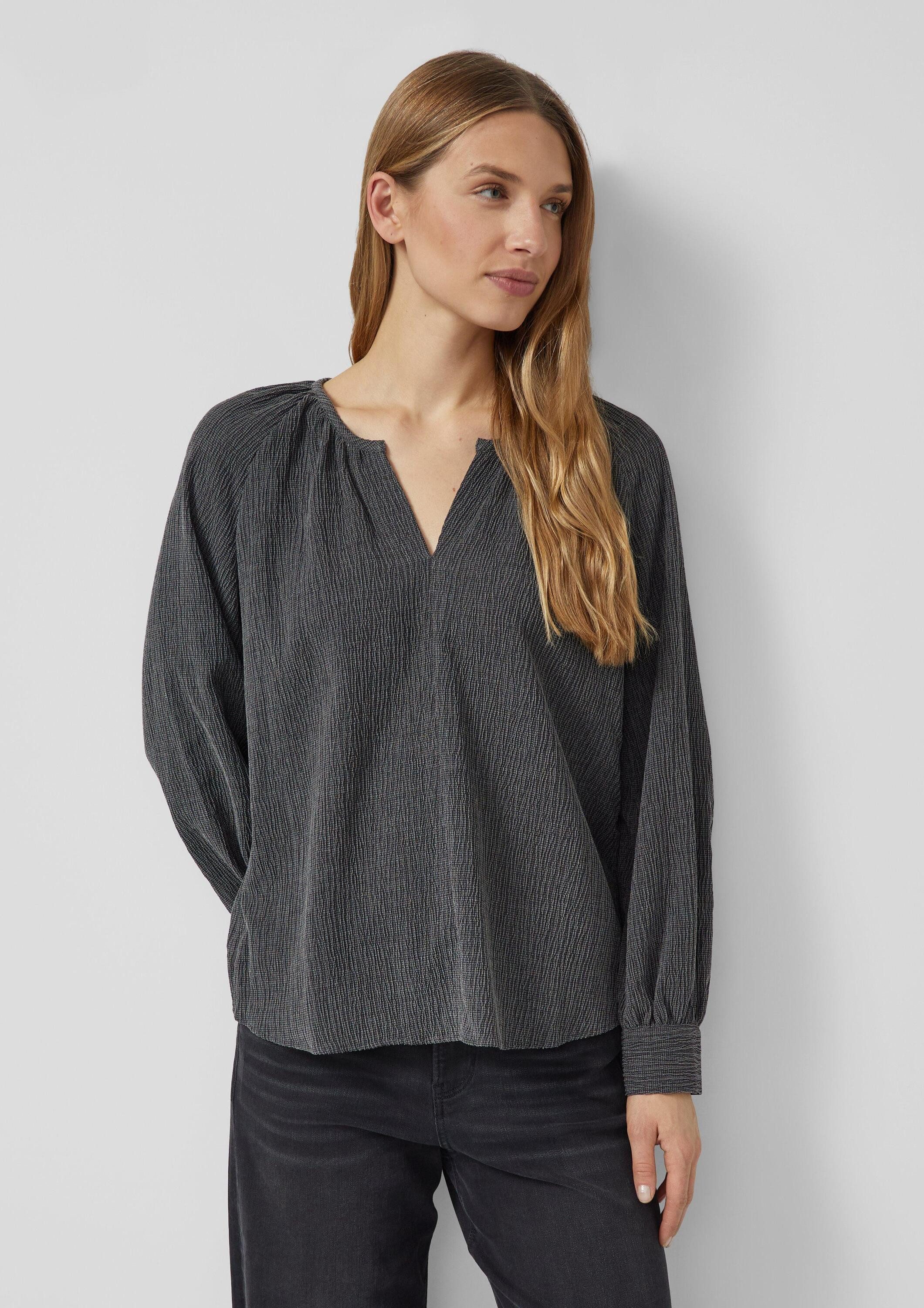 s.Oliver Langarmbluse Bluse Elastische strukturierte Bluse günstig online kaufen