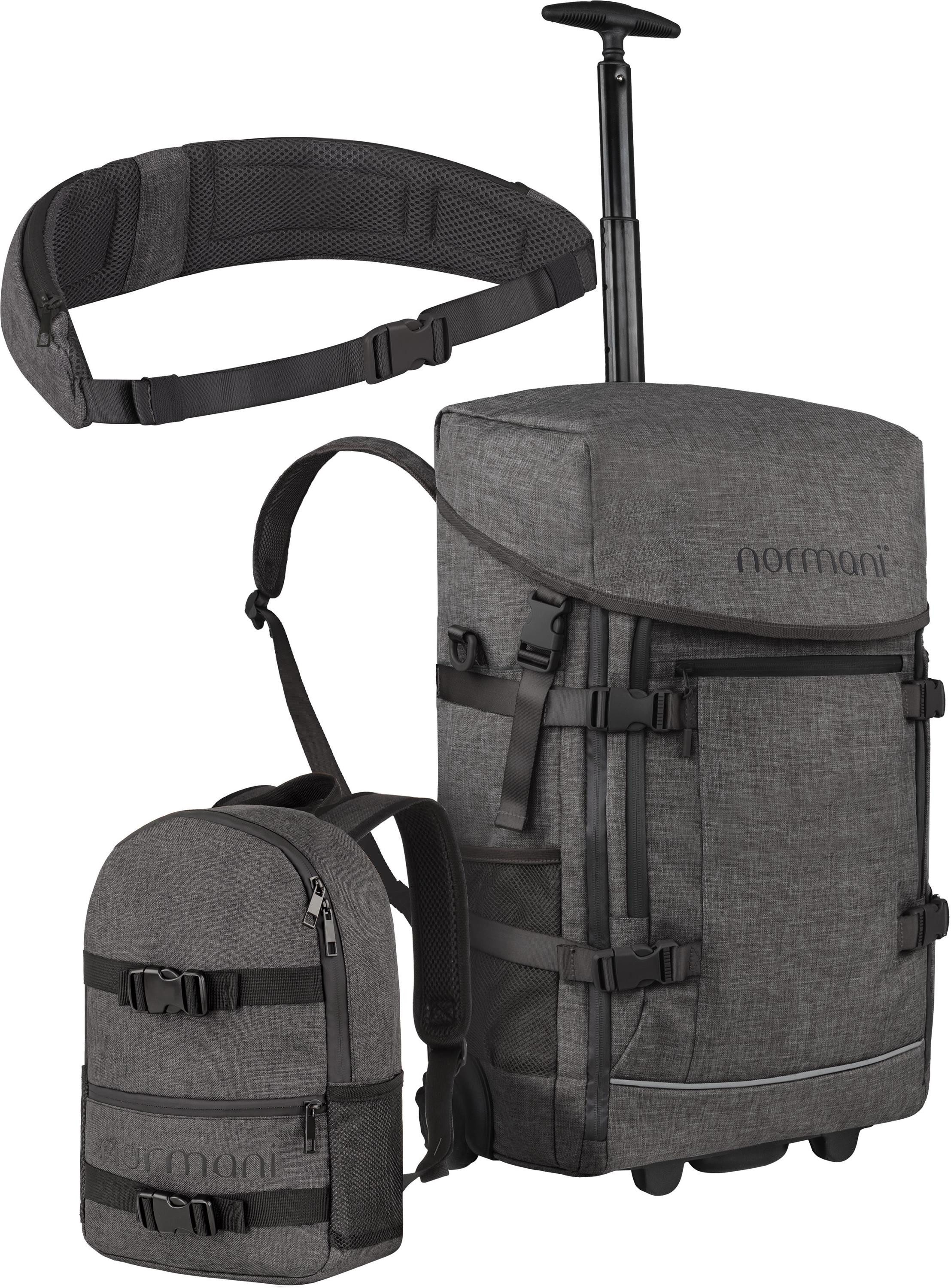 normani Reisetasche, Handgepäck Trolley Set mit Hüftgurt und Rucksack günstig online kaufen