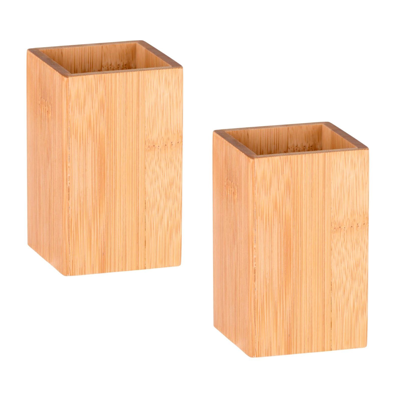 HAC24 Zahnputzbecher Zahnbürstenhalter Badbecher Bambusbecher Zahnputzbehäl günstig online kaufen