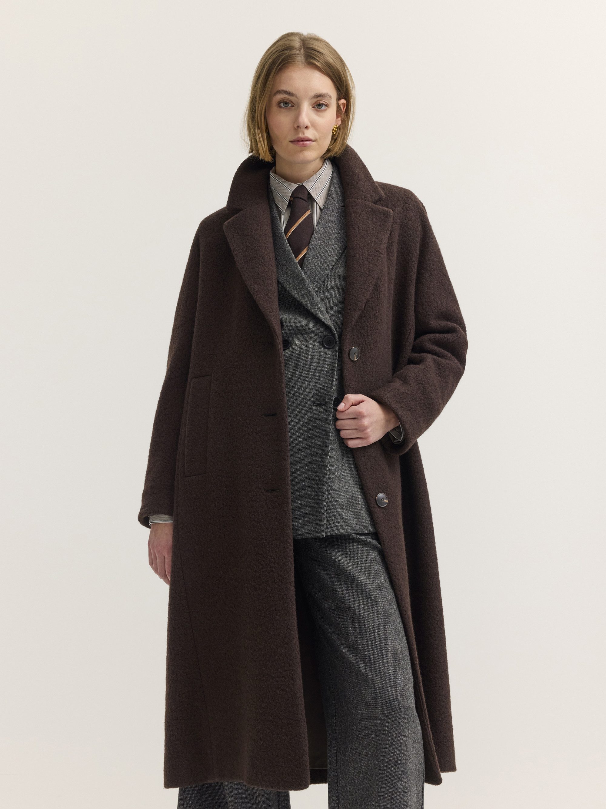 bugatti Kurzmantel Regular Fit Regular Fit Wollmantel Reverskragen