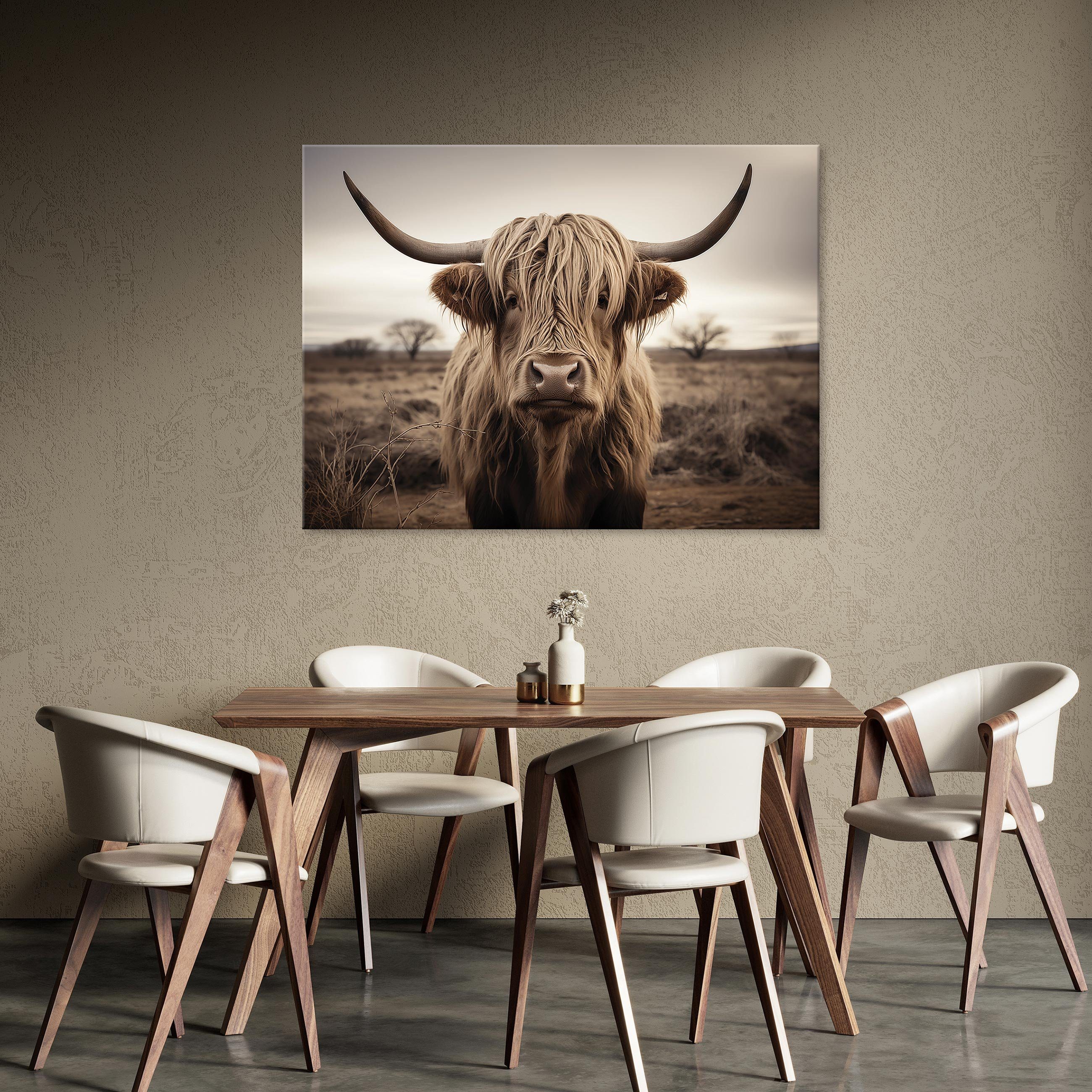 Wallarena Leinwandbild Kuh Schottisches Hochlandrind Cow günstig online kaufen