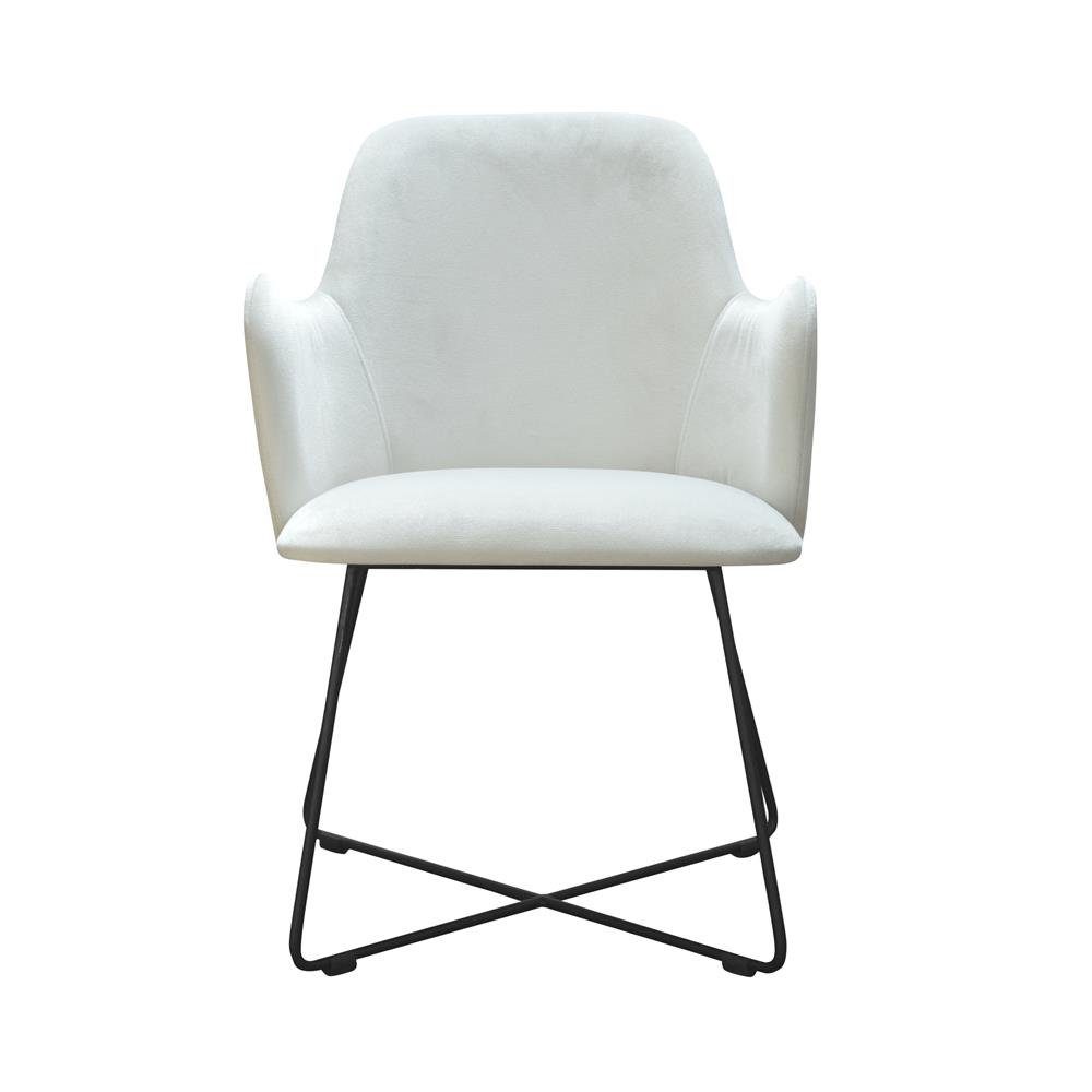 JVmoebel Stuhl, Design Stühle Stuhl Sitz Praxis Ess Zimmer Textil Stoff Polster Warte Kanzlei Weiß