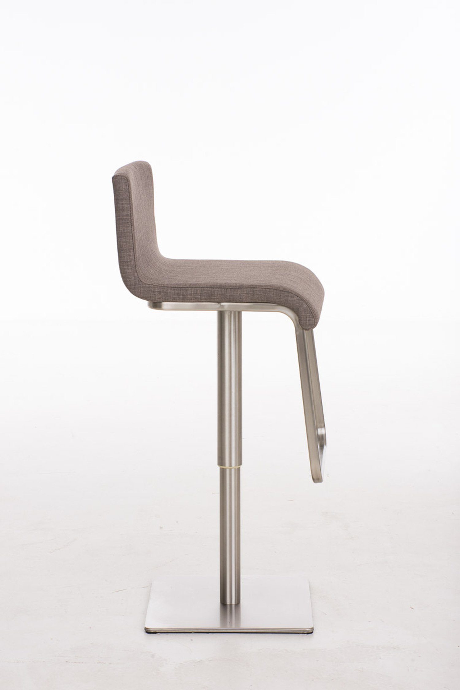 Hocker Fußstütze - - höhenverstellbar drehbar Sitzfläche: Küche), Grau 360° Theke & Lima - - Edelstahl (mit TPFLiving Barhocker Stoff für