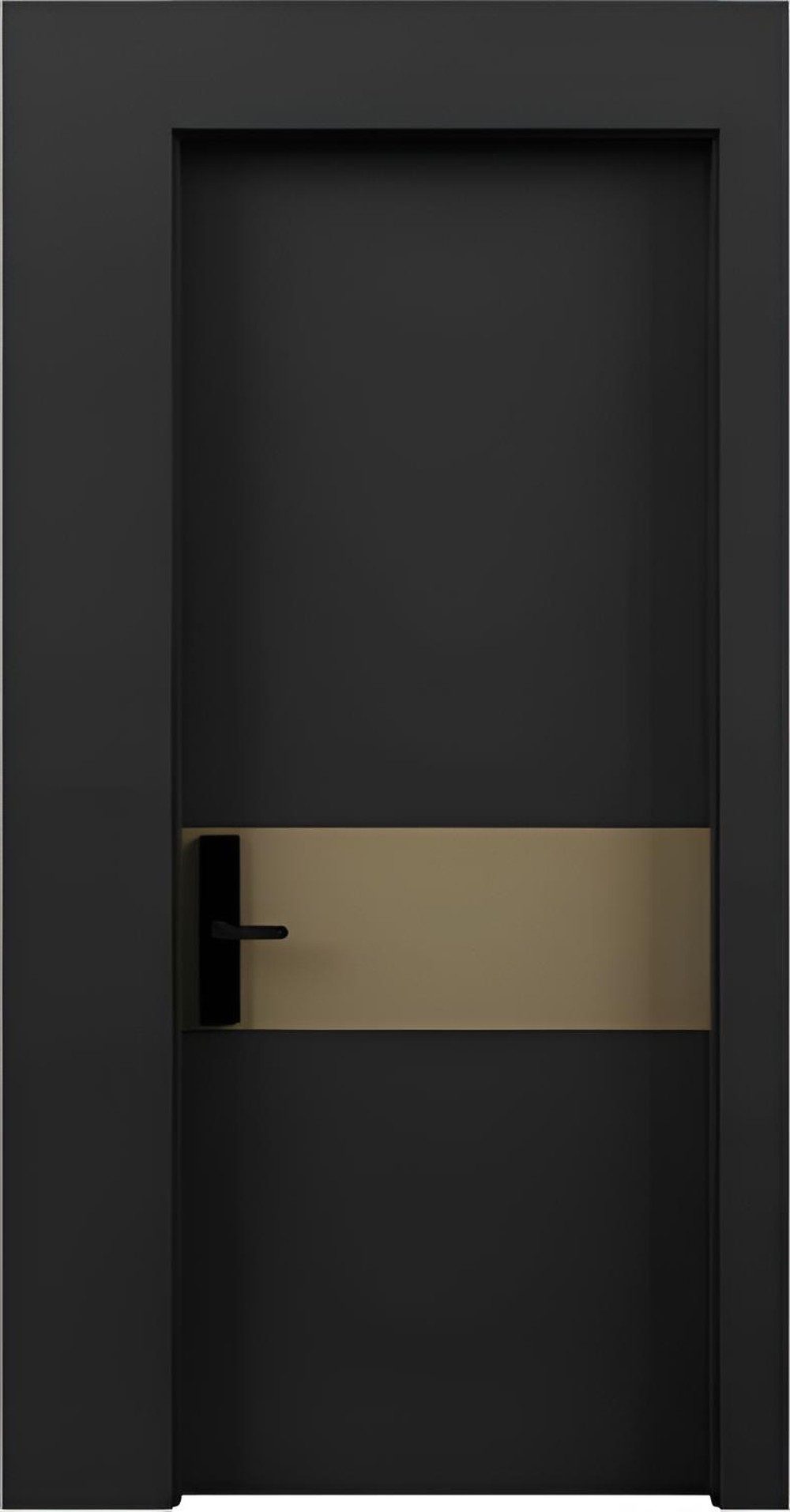 Xlmoebel Zimmertür Schwarze Designer Innertür - Luxuriöse Kompletttür (Kompletttür), Made in Europa