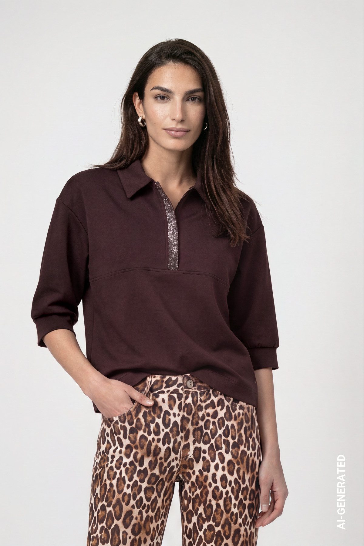 Monari Kurzarmpullover
