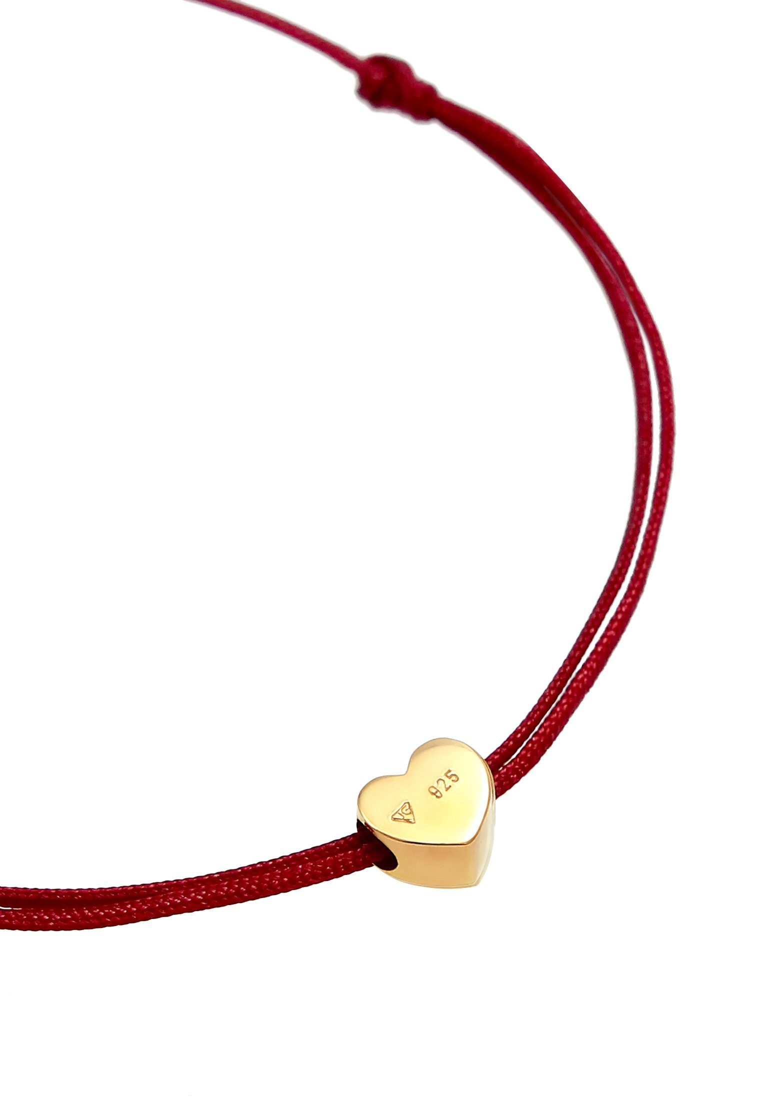 Elli Armband Herz Liebe Textil Romantik 925 Silber