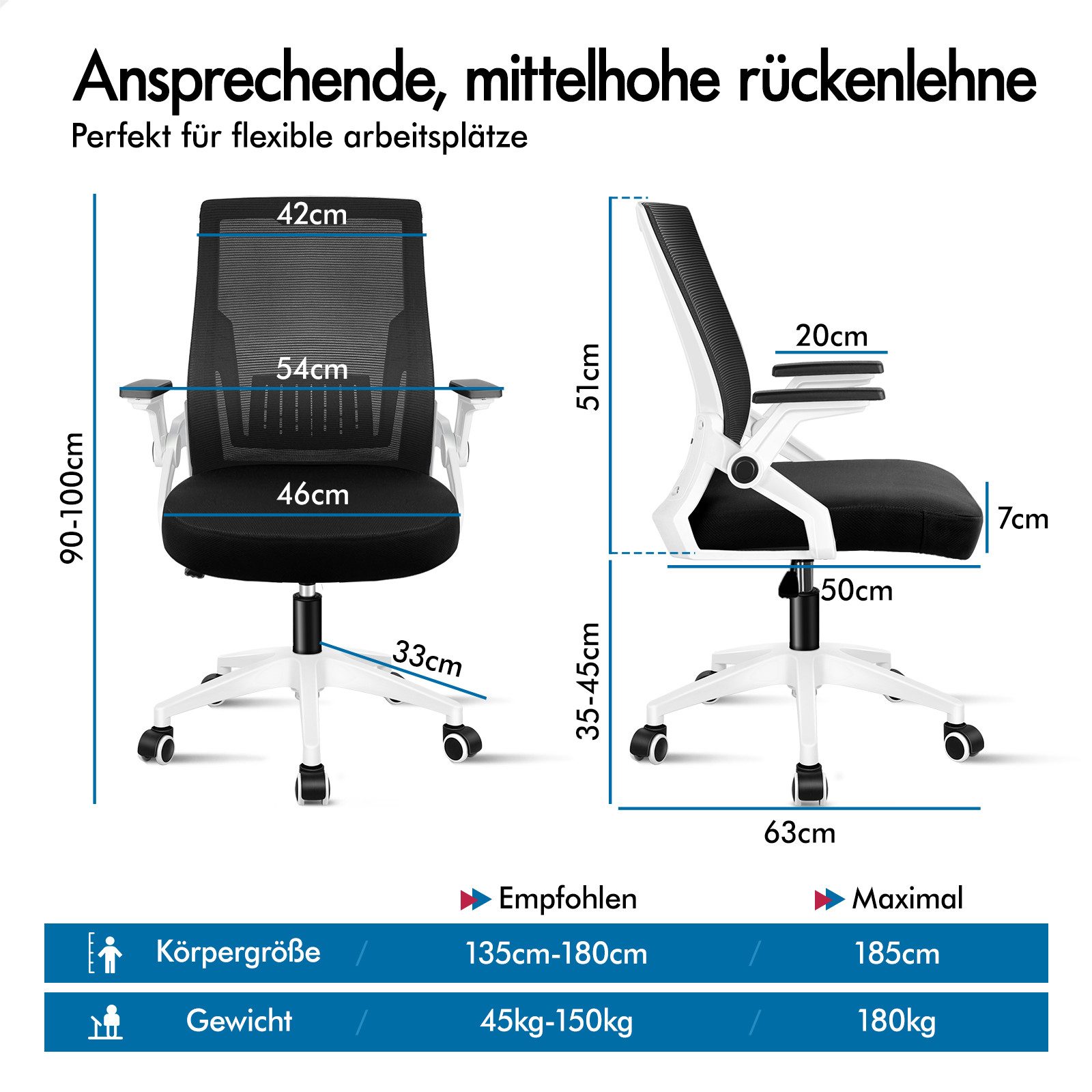 ALFORDSON Bürostuhl komfortable Lendenwirbelstütze, ergonomisch, (1 günstig online kaufen