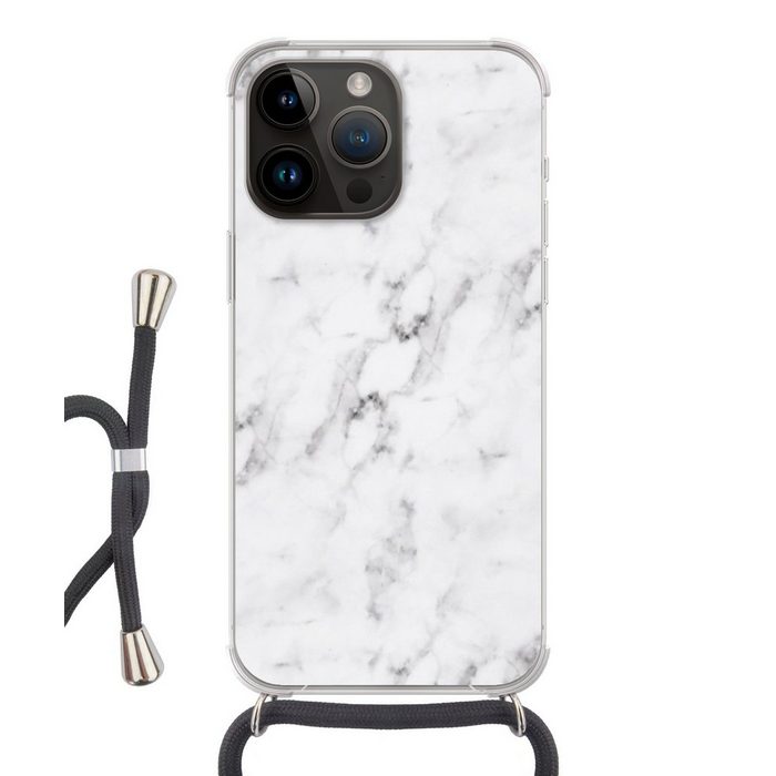 MuchoWow Handyhülle Marmor - Luxus - Weiß - Grau - Marmoroptik Handyhülle Telefonhülle Apple iPhone 14 Pro