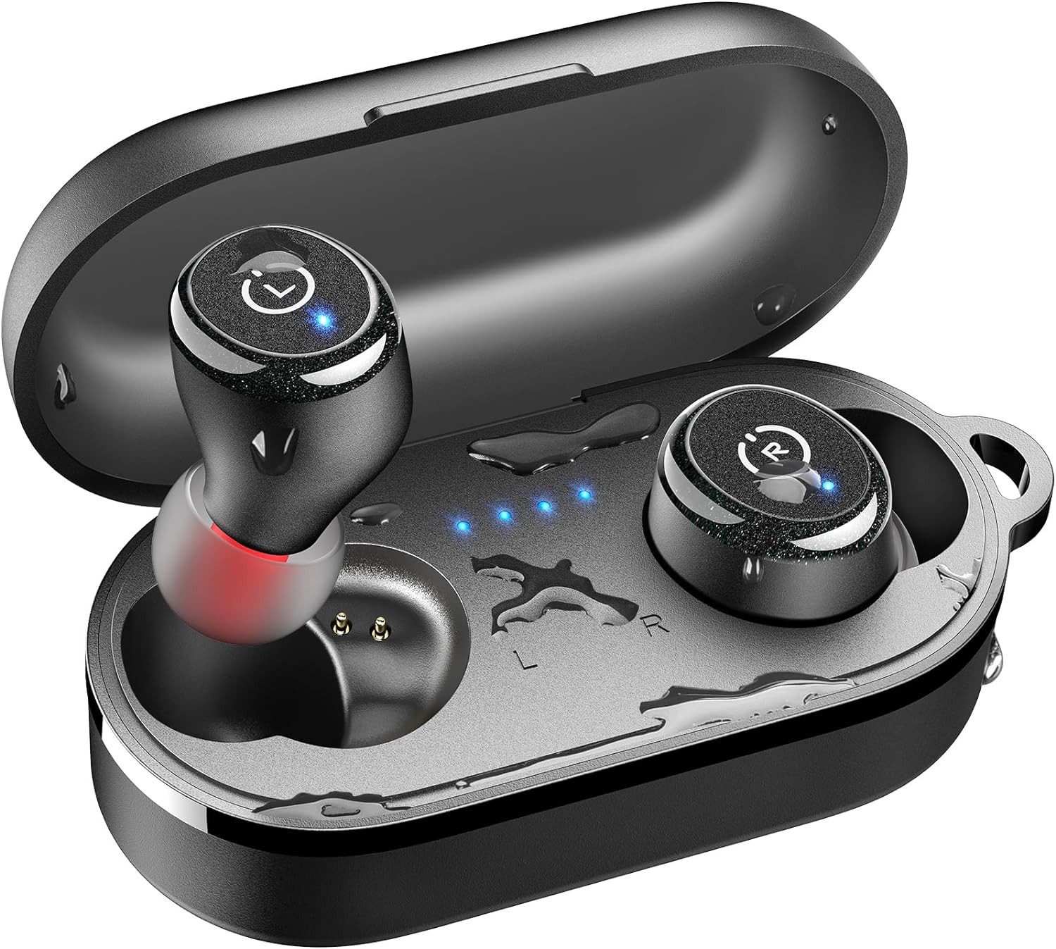 TOZO mit App, 55 Std Akkulaufzeit, IPX8 Wasserdicht ENC Noise Cancelling In-Ear-Kopfhörer (Ergonomisches Design: Leicht und bequem für alle Aktivitäten. Verschiedene Ohrstöpselgrößen garantieren eine perfekte Passform, ideal für Sport, Arbeit oder unterwegs., Bluetooth, Klangqualität mit 8-mm-Lautsprecher und präzise Akustiktechnologie)