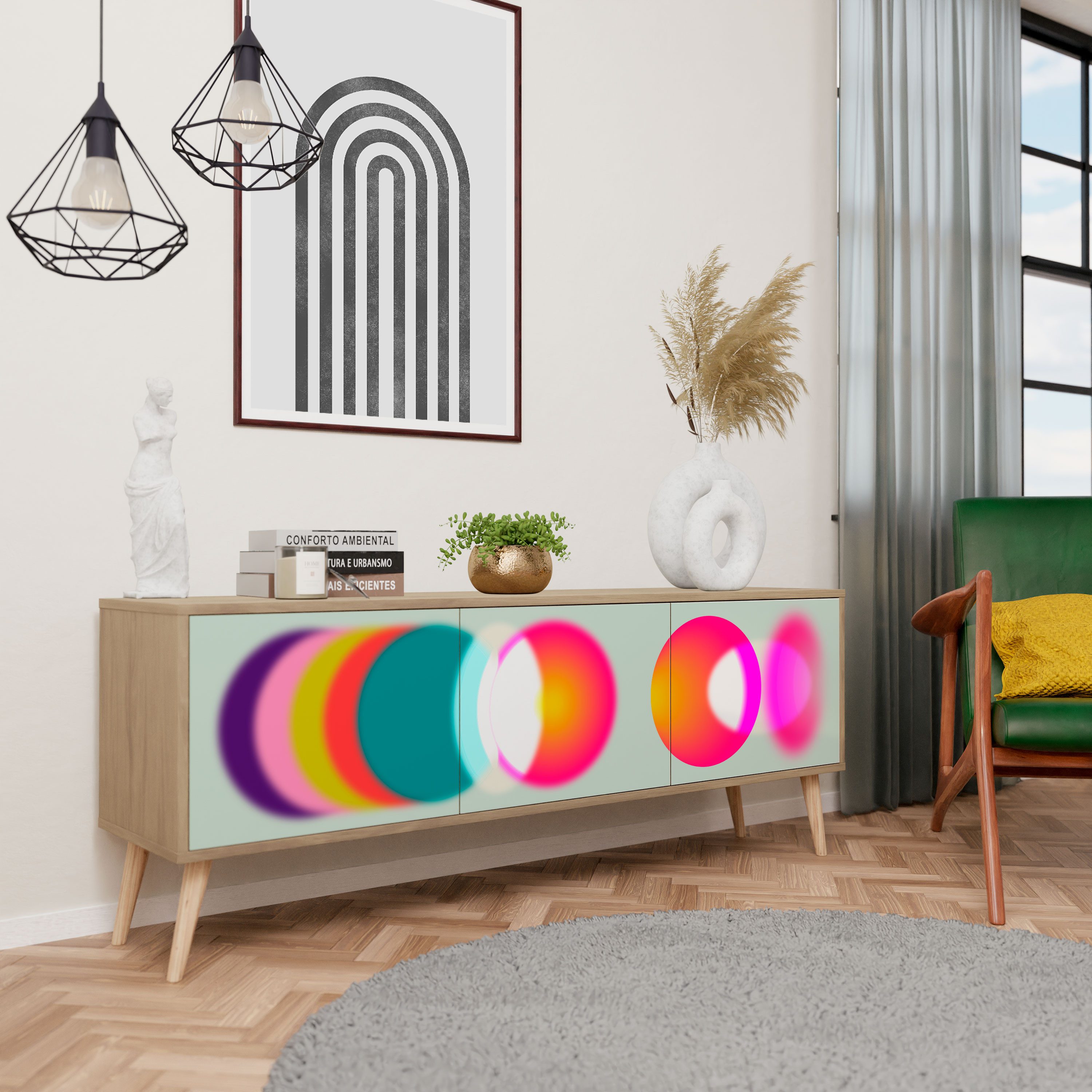 SPACEREBELS TV-Schrank mit Türen Fernsehtisch Sideboard Board mit Stauraum günstig online kaufen