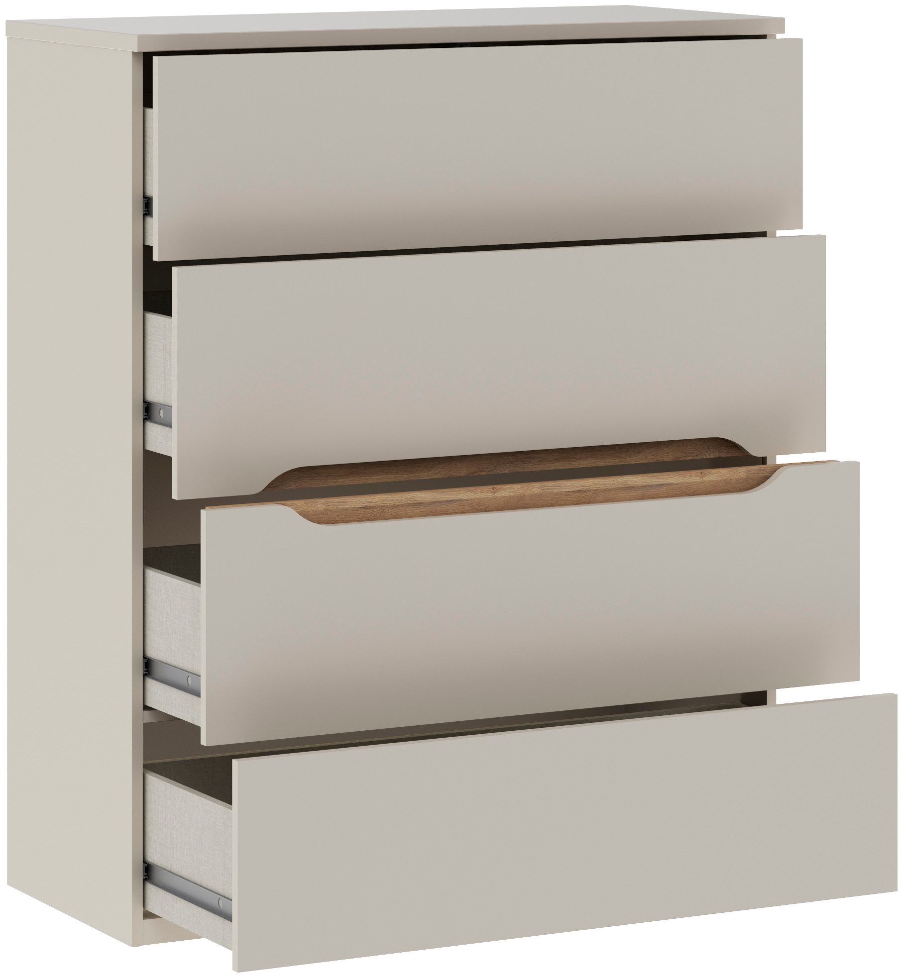 FORTE Hochkommode, B/H/T 95,1/114,7/41,5 cm Hochkommode ohne Griffe