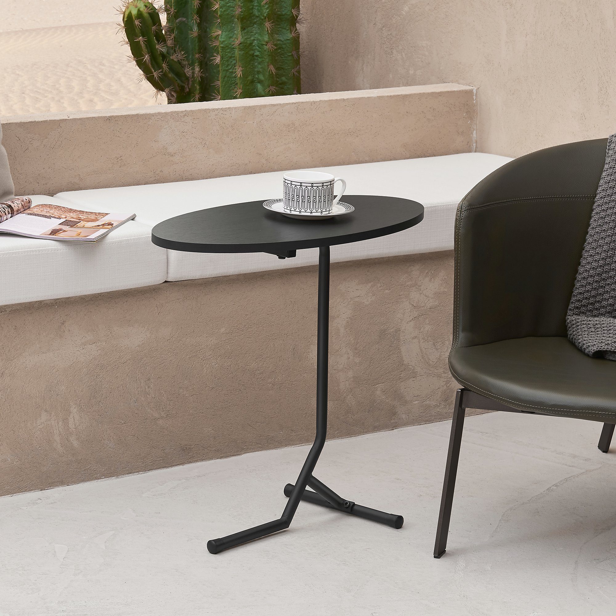 en.casa Beistelltisch, »Karlebo« Wohnzimmertisch oval Sofatisch günstig online kaufen