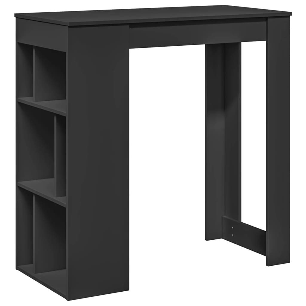 vidaXL Esstisch Bartisch mit Regal Schwarz günstig online kaufen