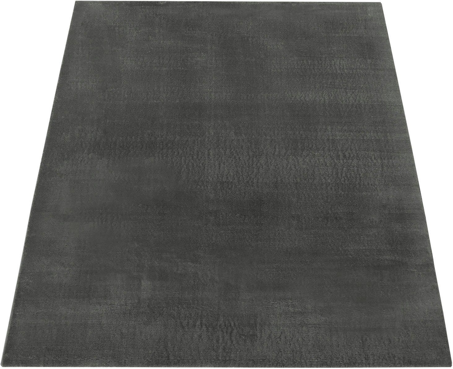 Teppich Cadiz 630, anthrazit 22 mm, weich, rechteckig, erhältlich als Paco Läufer Höhe: auch Home, Uni-Farben, waschbar, besonders