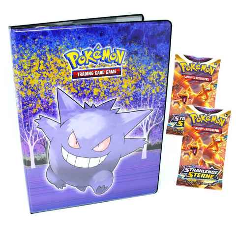 POKÉMON Sammelkarte Ultra Pro Pokemon 1 Mappe + 2 Booster Strahlende, 1 Sammelmappe + 2 Booster Karten