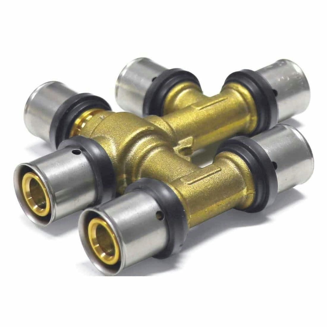 Boni-Shop T-Stück Pressfitting kreuzungsfreies T-Stück 16 x 2 - 16 x 2 - 16 x 2