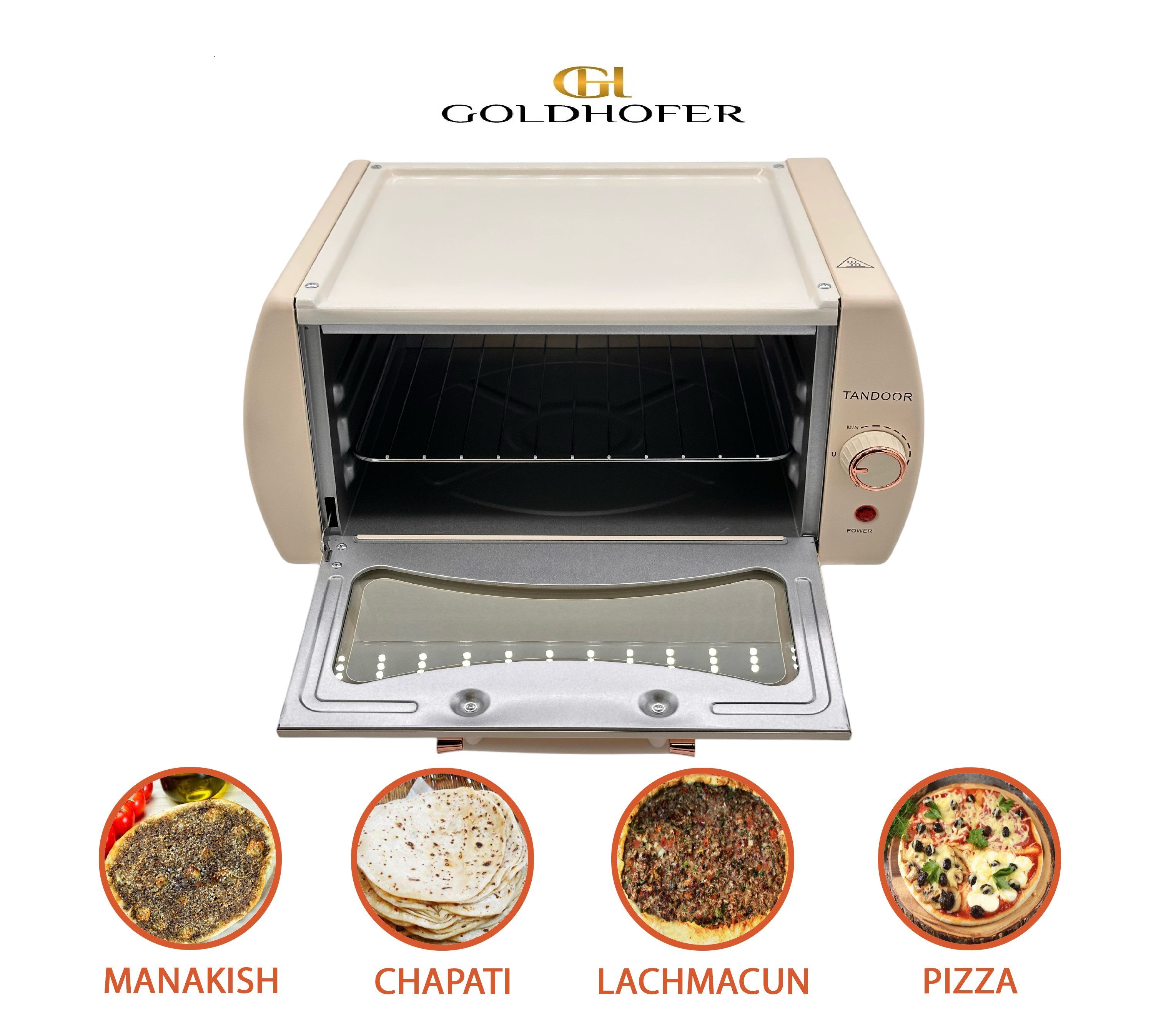 Goldhofer Pizzaofen NEU bei OTTO: Cremeweißer Tandoor-Ofen – Stil & Feuer in Perfektion!, Cremeweißer Mini Tandoor Ofen Kompakt (2100W) mit Grillrost