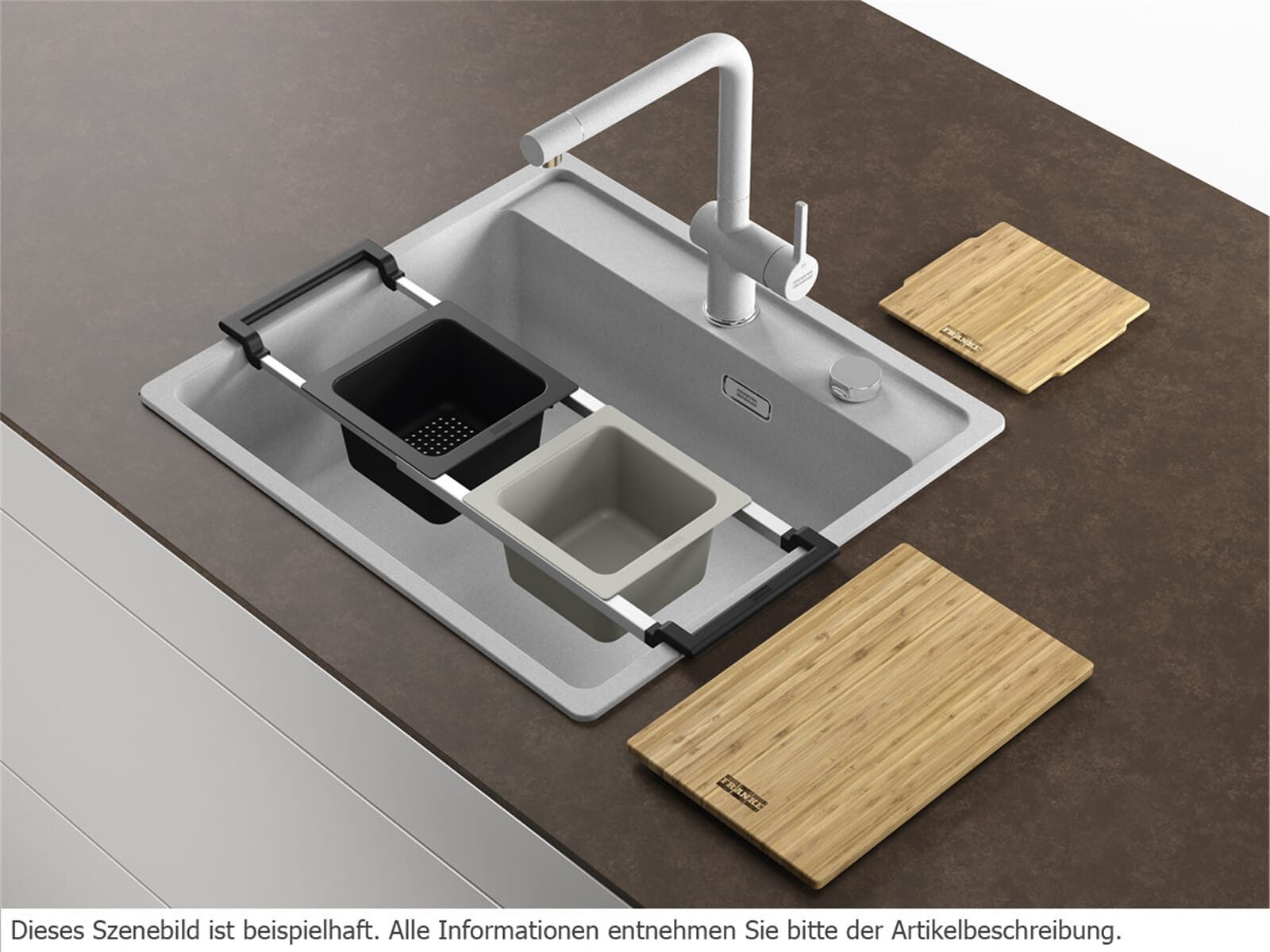 FRANKE Granitspüle, rechteckig, 56/51 cm, (1 St), aus Sanitized®