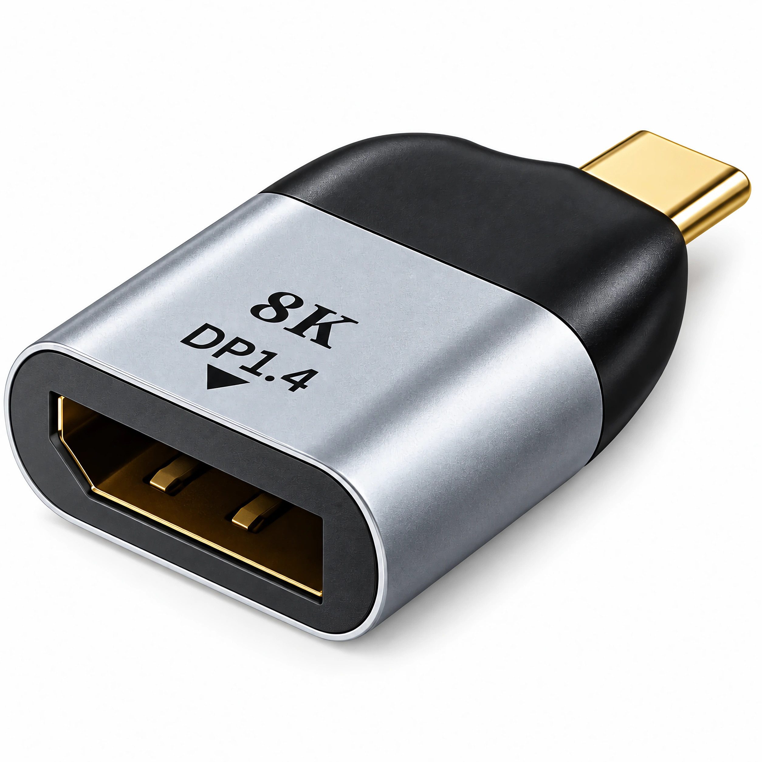 Bolwins C08 USB-C auf Displayport DP Adapter Kabel 3D für TV PC Laptop Handy Audio- & Video-Adapter USB-C 3.1 Stecker zu DisplayPort 1.4 Buchse, 0 cm, 8K@60Hz, 10 Gbit/s, 3D, Plug & Play, Mirror/Extend
