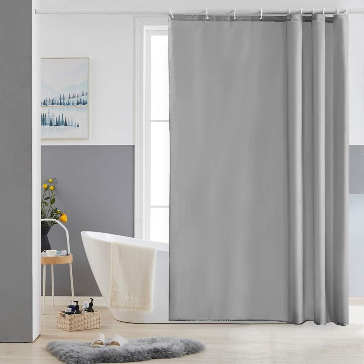 Furlinic Duschvorhang Schmaler Duschvorhang für Dusche und Badewanne Grau 150x200 Polyester
