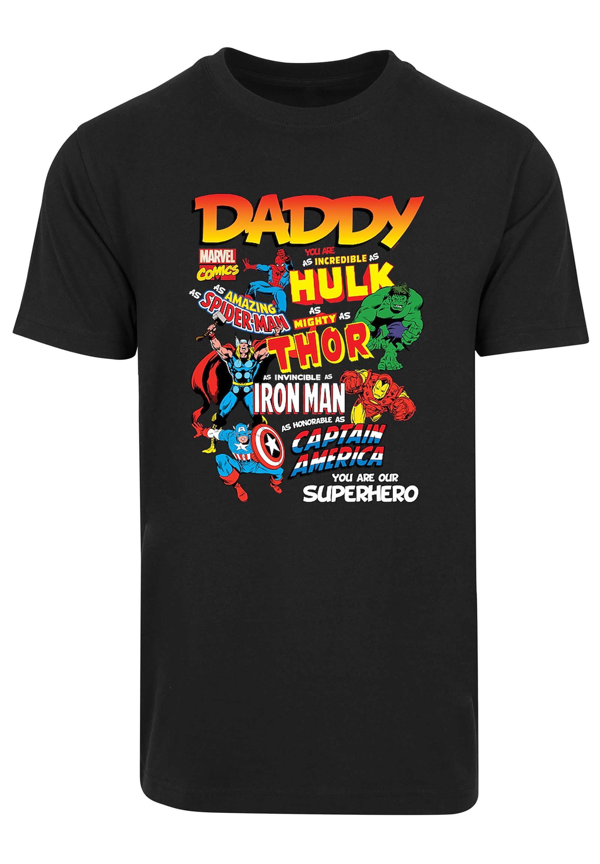 Dad Our Comics T-Shirt F4NT4STIC Superhero Print Marvel schwarz
