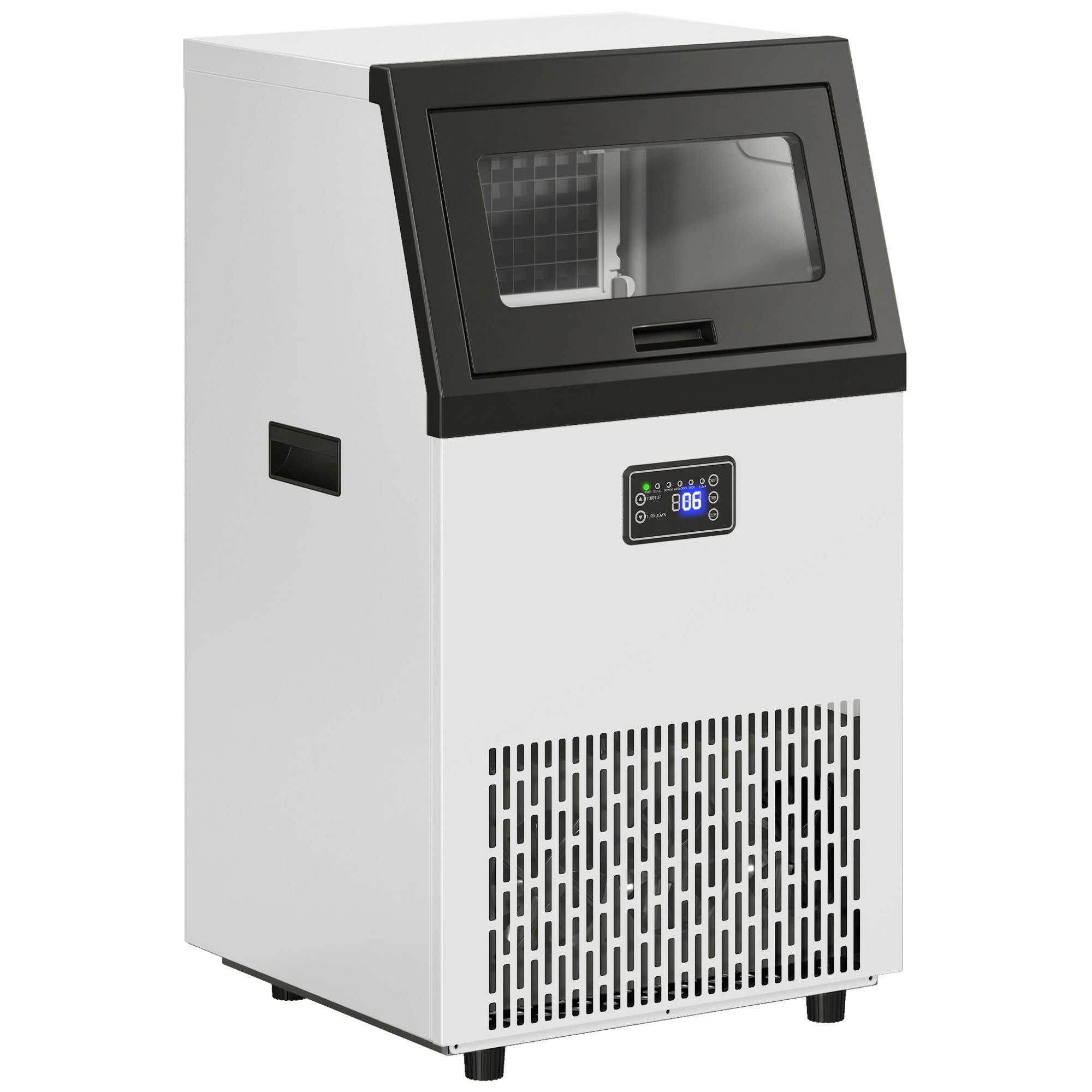 Novzep Eiswürfelmaschine Gewerbliche Eiswürfelmaschine,Edelstahl Unterbau- oder freistehende, mit 13 kg Speicher