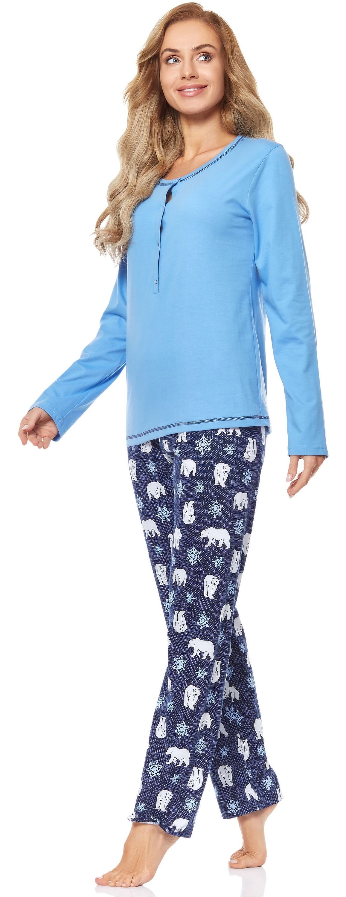 Merry Damen Style Schlafanzug BlauerBär 2112 Schlafanzug