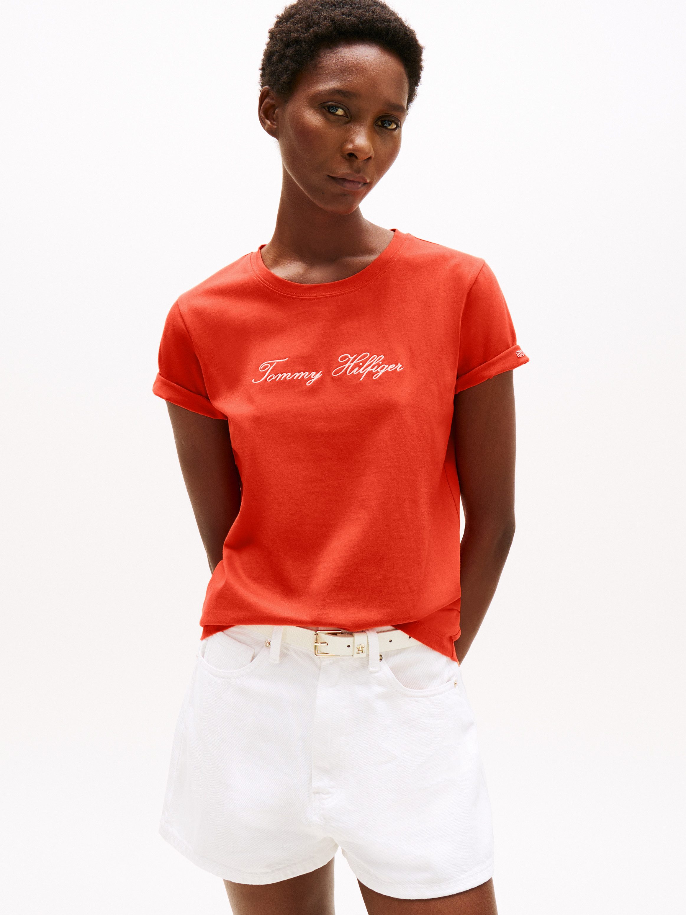 Tommy Hilfiger Kurzarmshirt SCRIPT REG C-NK günstig online kaufen
