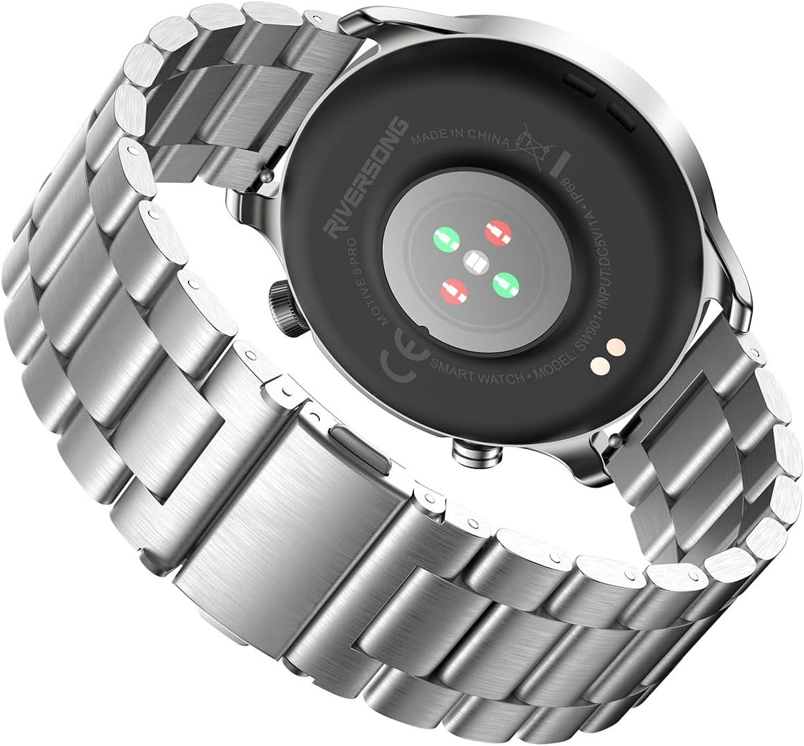 RIVERSONG Smartwatch (3,6 cm, android ios), Elegante Smartwatch mit AMOLED Display Bluetooth Anrufen