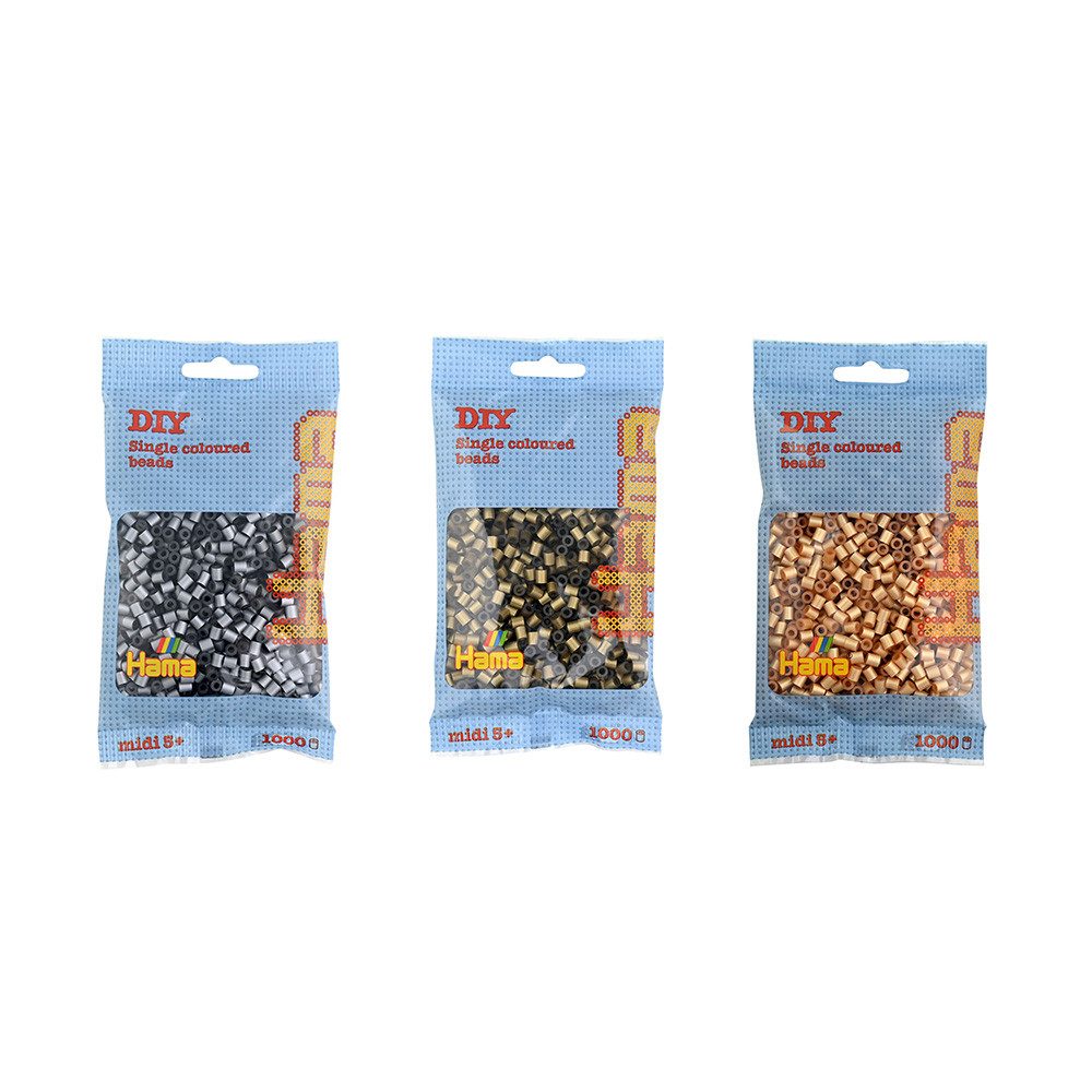 Hama Bügelperlen Hama Set mit 3.000 Midi-Bügelperlen Metalle