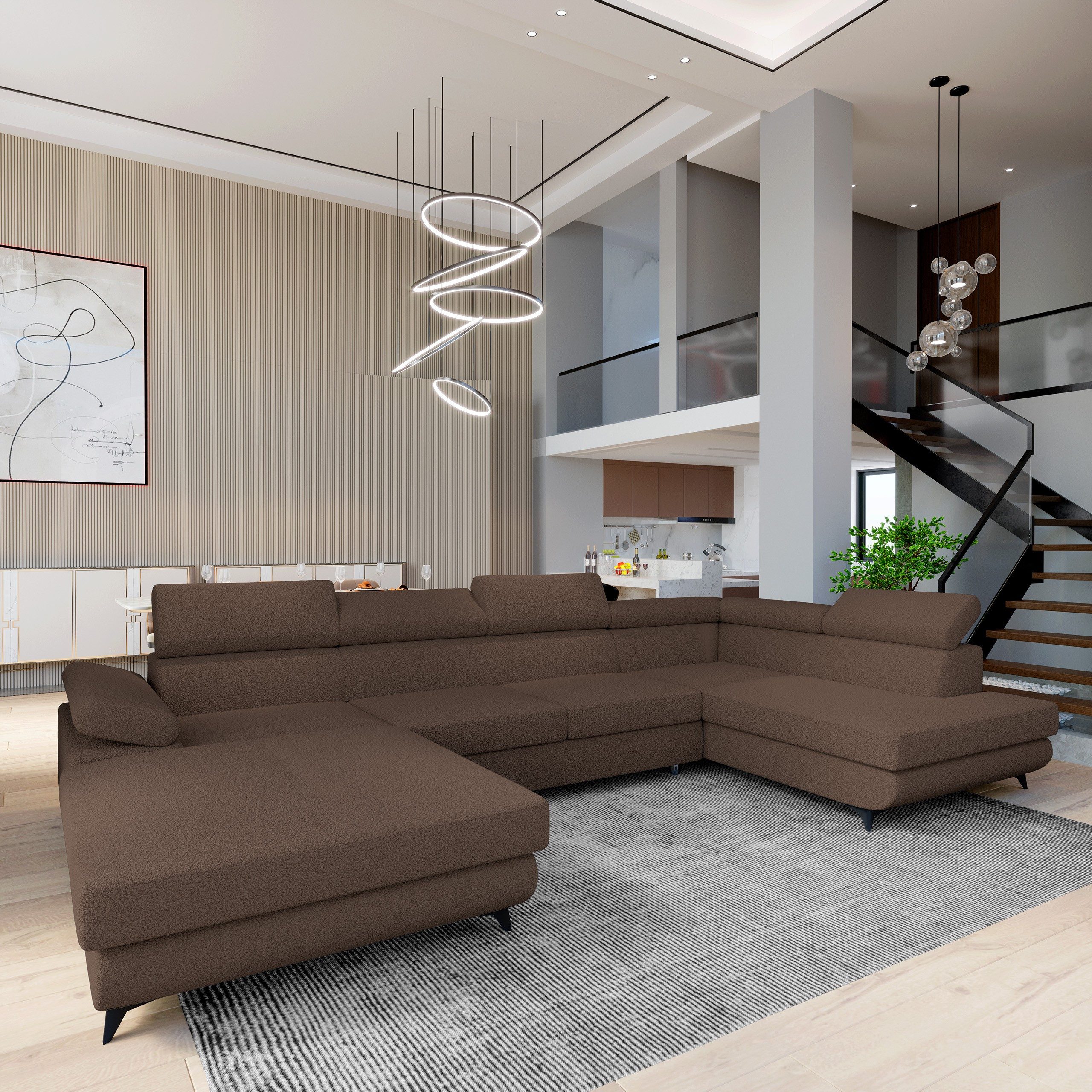 Masseno Ecksofa RUBANO mit Schlaffunktion U-Form, günstig online kaufen