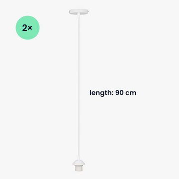 kwmobile Lampenfassung 2er Set E27 Lampenfassung mit Deckenbefestigung und Kabel in Weiß, (2-St)