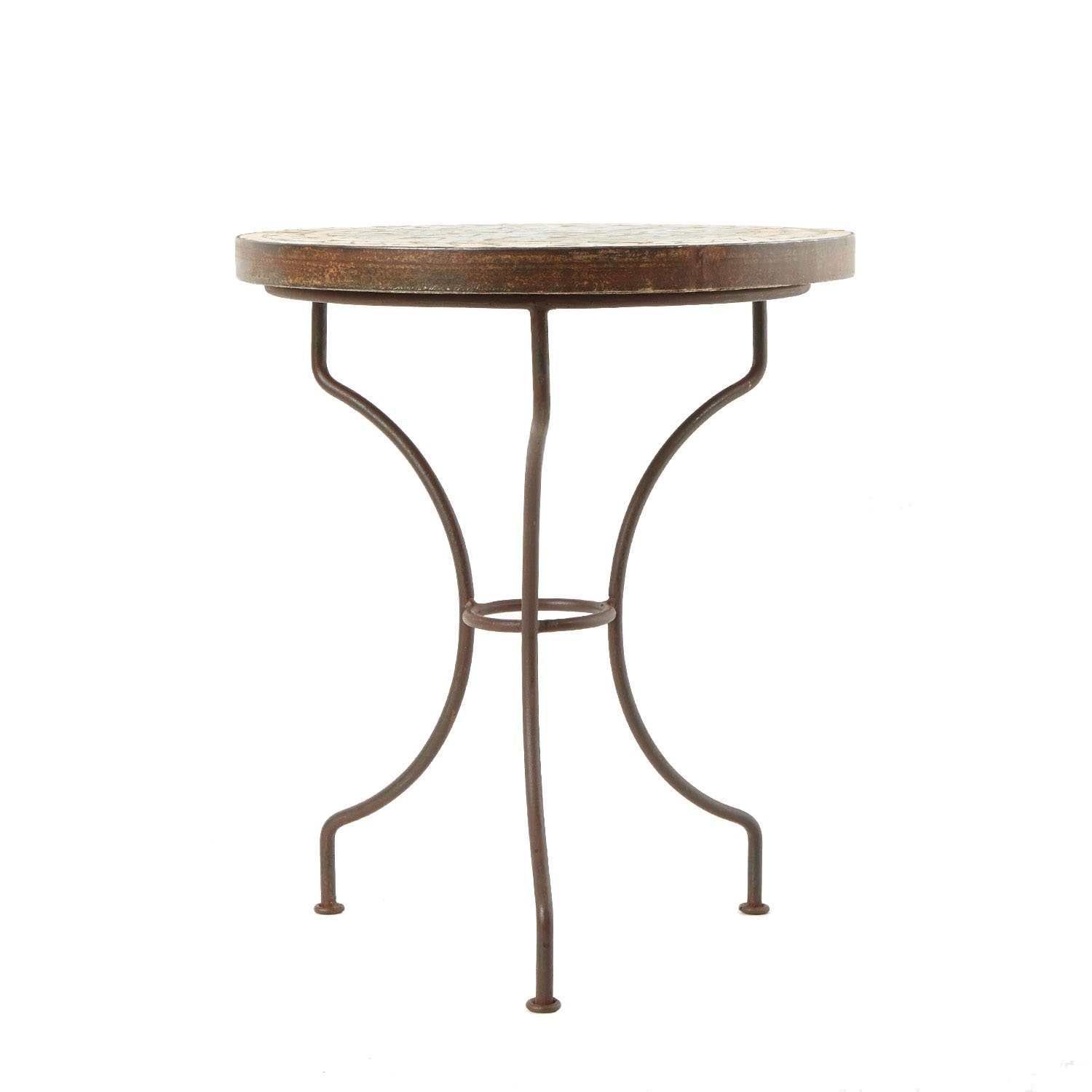 Casa Moro Beistelltisch Mediterraner Mosaik-Beistelltisch Ø 45 cm rund grün Terrakotta (mit Gestell Höhe 50 cm, Bistrotisch kleiner Gartentisch Balkontisch, MT2995), Kunsthandwerk aus Marokko