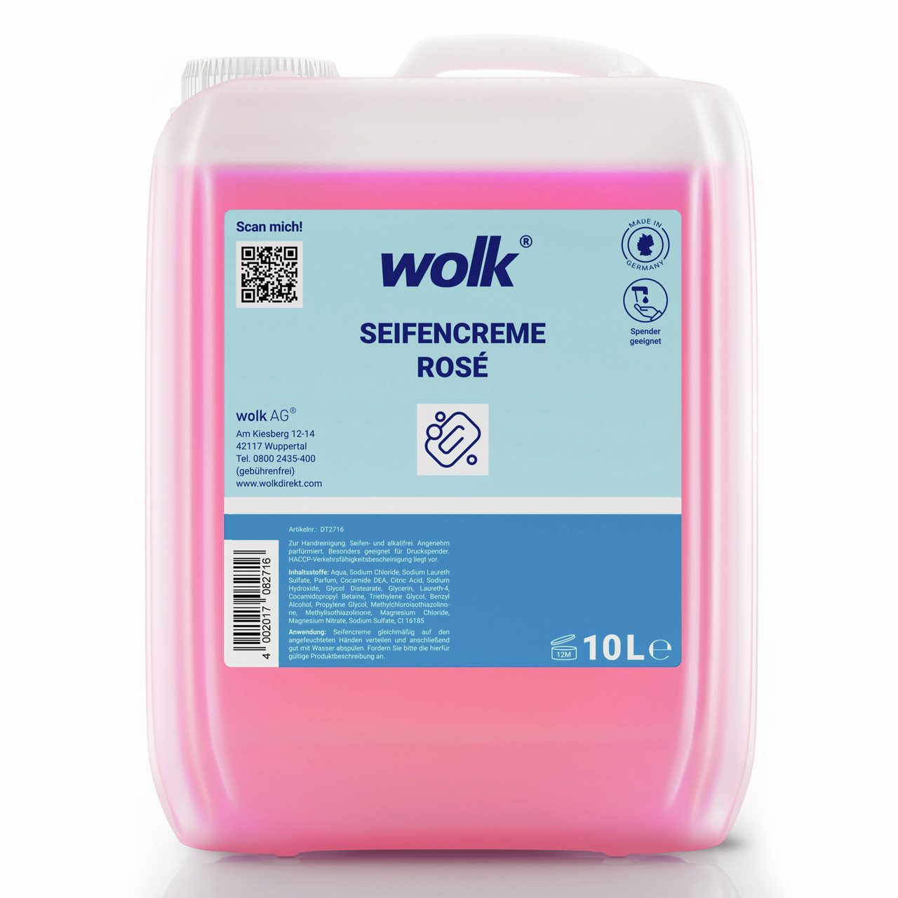 wolk Handseife rosé 10,0 L, Inhalt: 10,0 Liter
