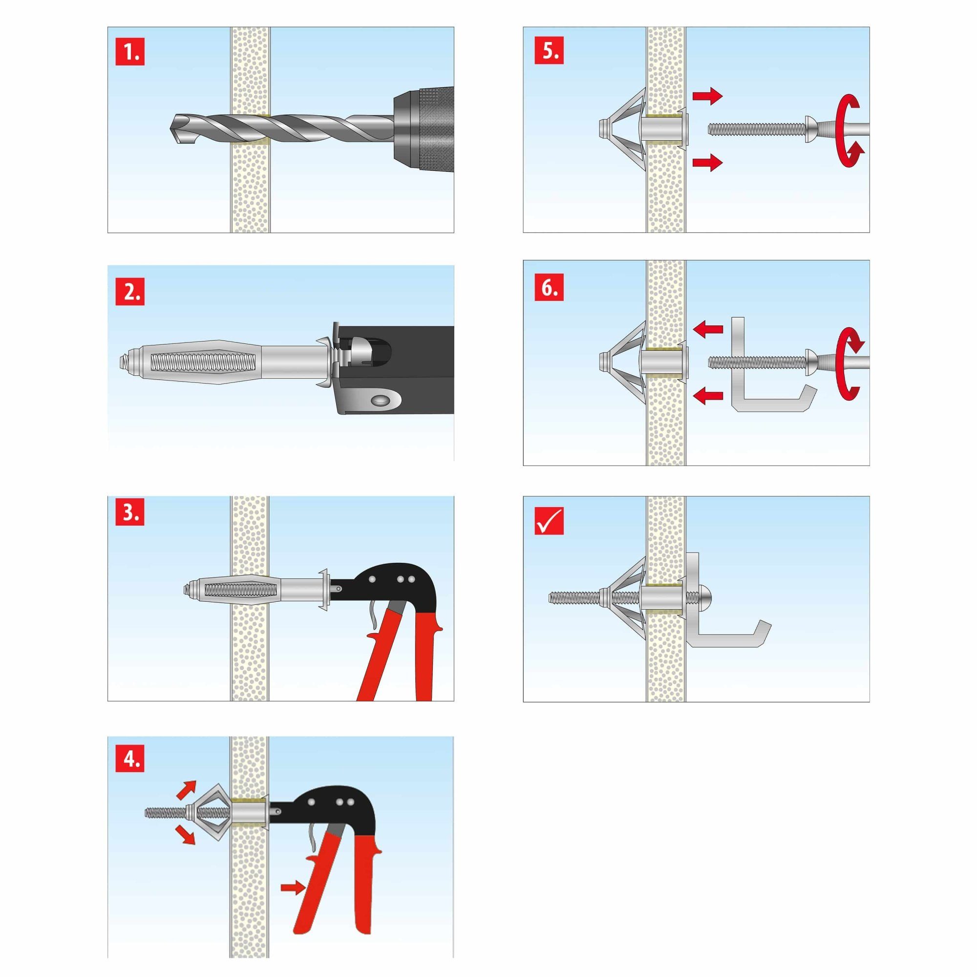 TOX-DÜBEL-TECHNIK Universaldübel, (1-tlg), Metall-Hohlraumdübel Acrobat