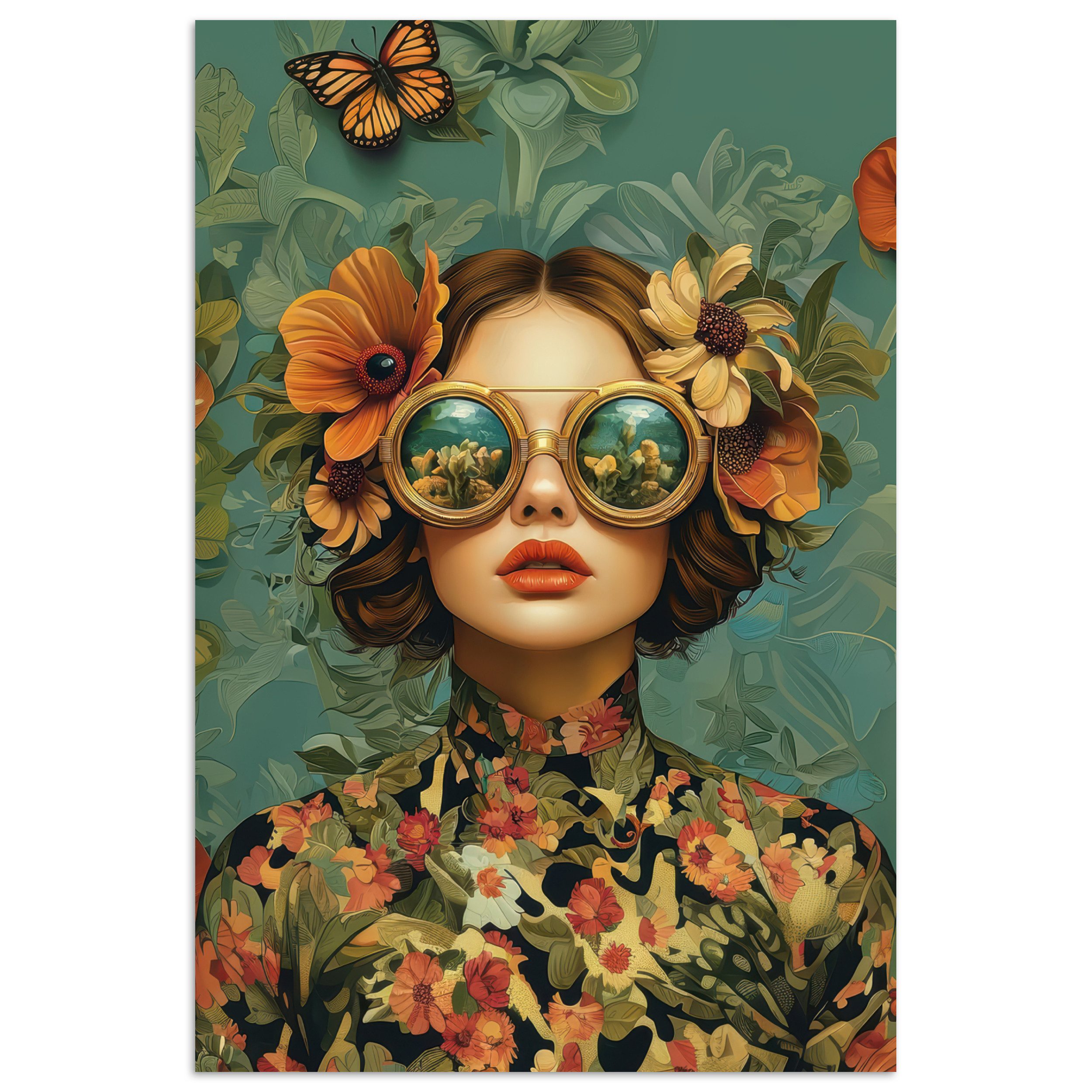 MuchoWow Poster Frau - Blumen - günstig online kaufen