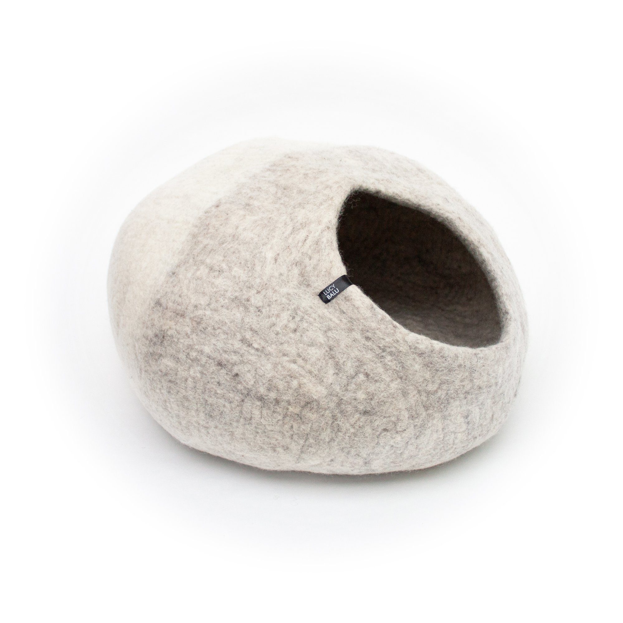 LucyBalu Tierbett Katzenhöhle aus Filz, Filzhöhle für Katzen, Kuschelhöhle für Katzen