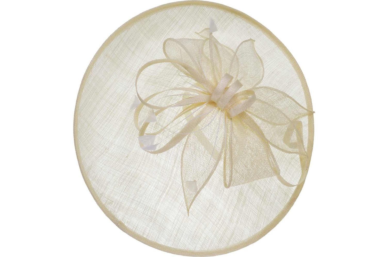 Seeberger Strohhut großer runder Sinamay Fascinator