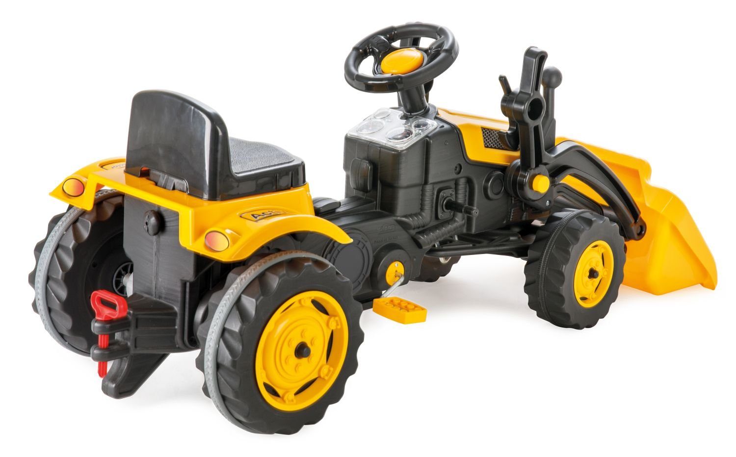 Siva Dreirad Kindertraktor Gelb Trettraktor mit Schaufel Pedale Sitzverstel günstig online kaufen