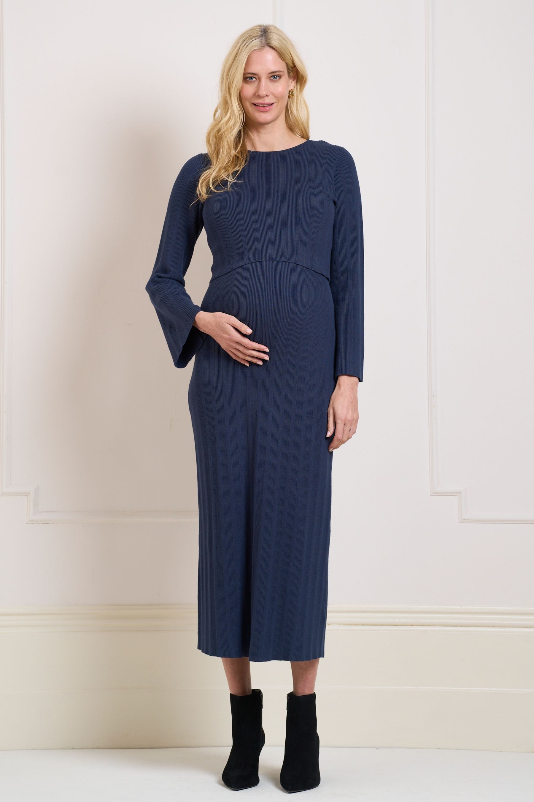 Seraphine Midikleid Seraphine Midi-Strickkleid Umstands-/Stillmode (1-tlg)